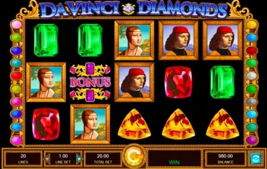 Da Vinci Diamonds slot reels