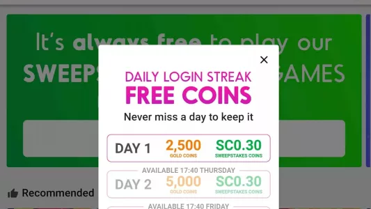 Pulsz Casino daily login streak