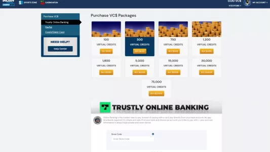 Rush Games purchase page