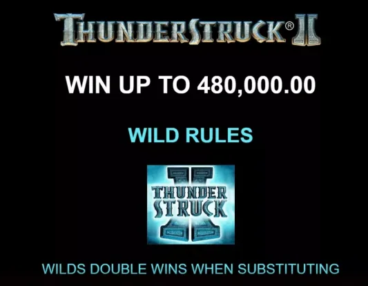 Thunderstruck II Slot Wild Rules