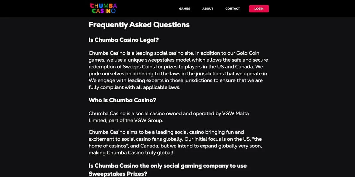 Chumba Casino FAQ