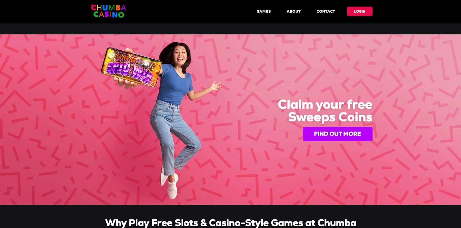 Chumba Casino welcome bonus screen