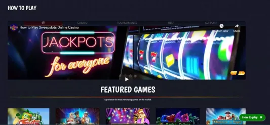 sweepslots casino how to play