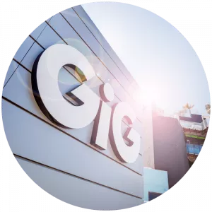 Gig logo on building