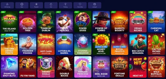 Funrize Casino games page