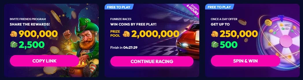 Funrize Casino Promotions