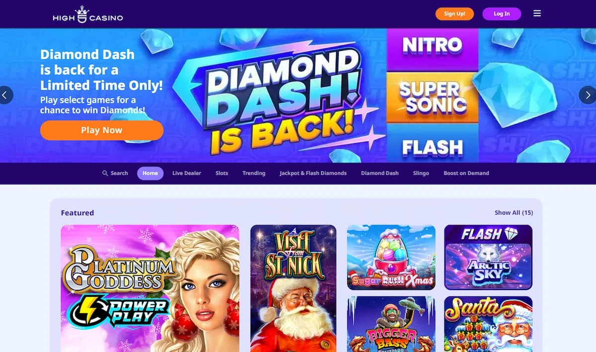 High 5 Casino Homepage