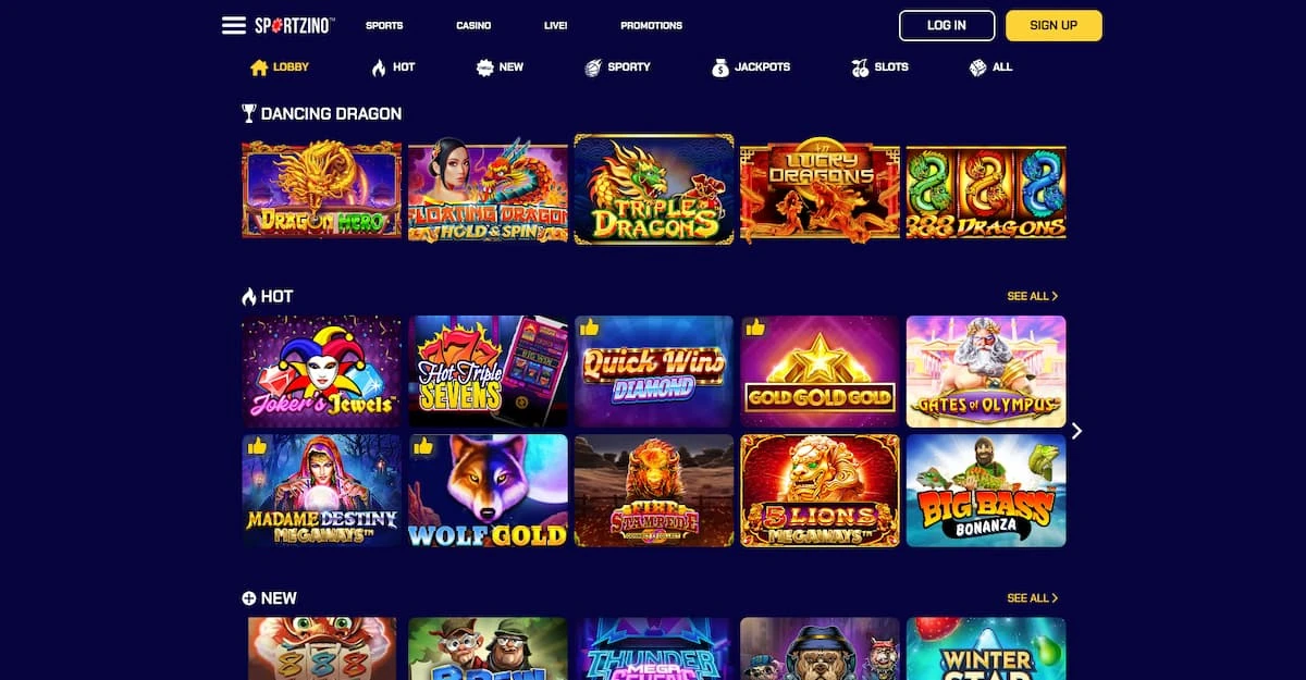 Sportzino Casino Games